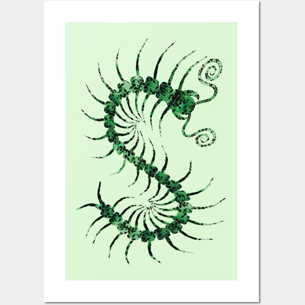 Black on Green Centipede Wall Art by IgorAndMore